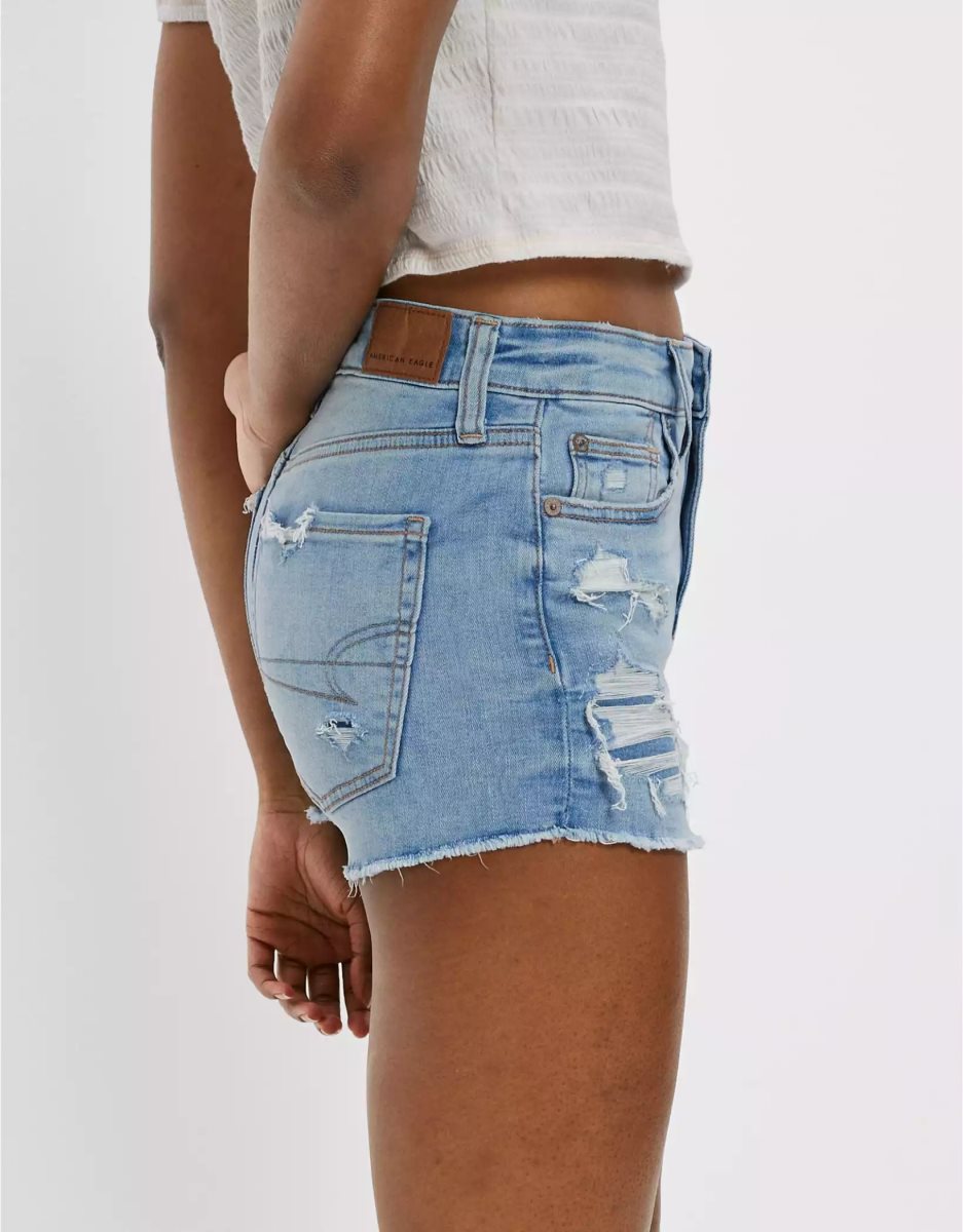 Shorts American Eagle AE Ne(x)t Level High-Waisted Denim Indigo Clair Femme | HXA-18498015